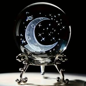 3D Laser Engraved Stary Sky Crystal Ball